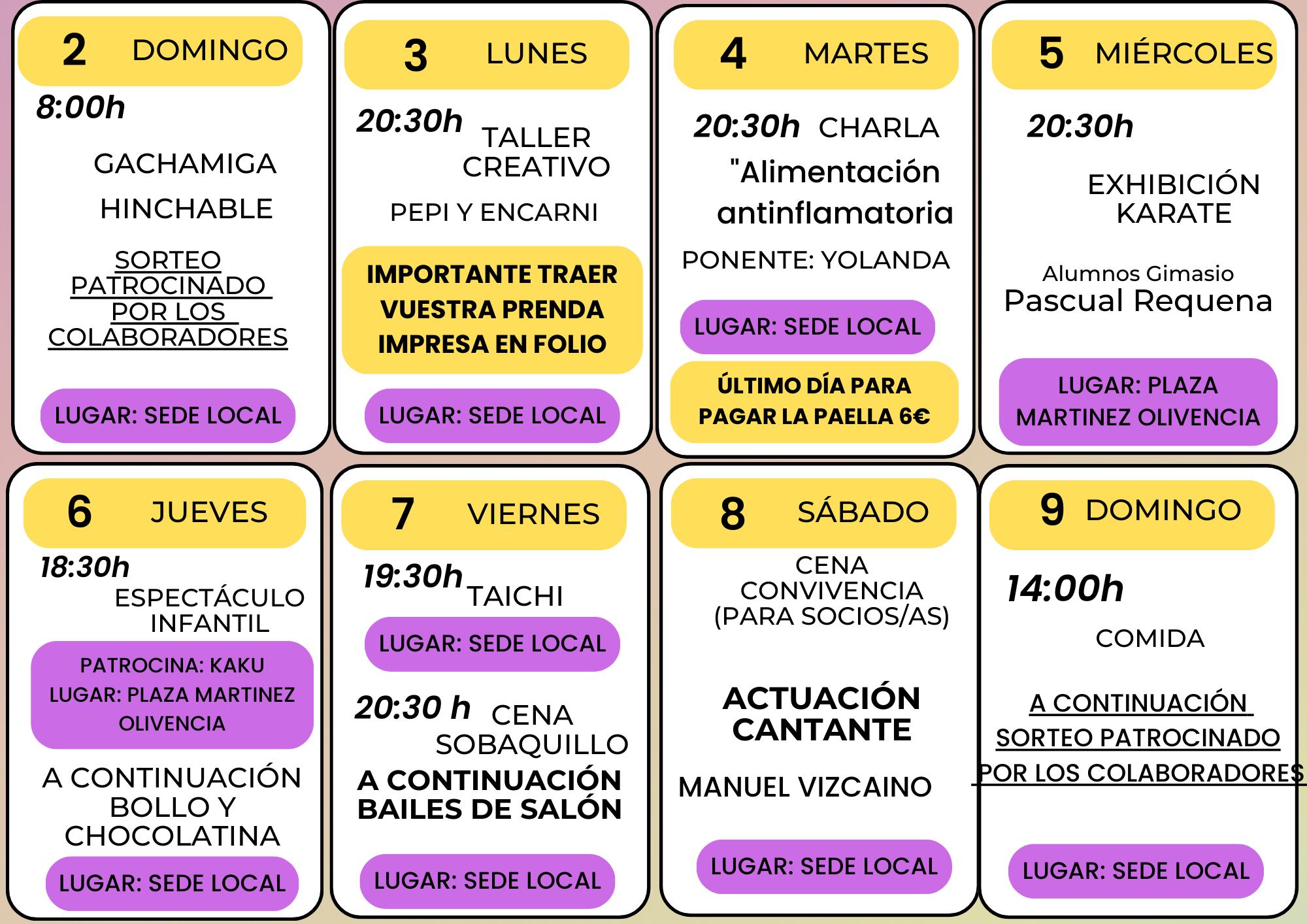 Actividades de la Semana Cultural