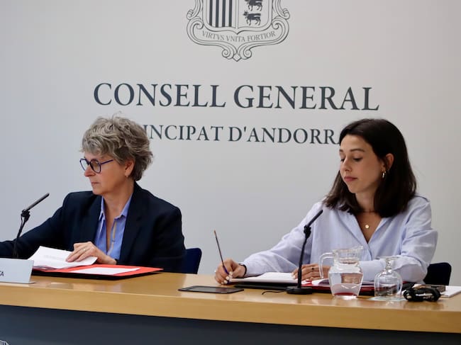 Les conselleres generals del grup parlamentari socialdemòcrata, Susanna Vela i Laia Moliné