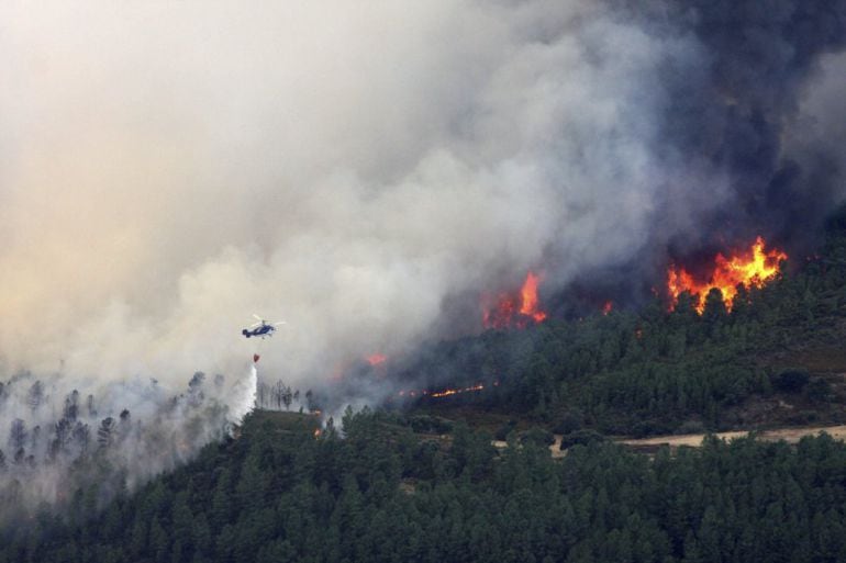 El incendio en sus inicios el pasado mes de agosto