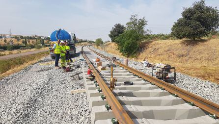 Tramo del Ramal de Vadollano en obras