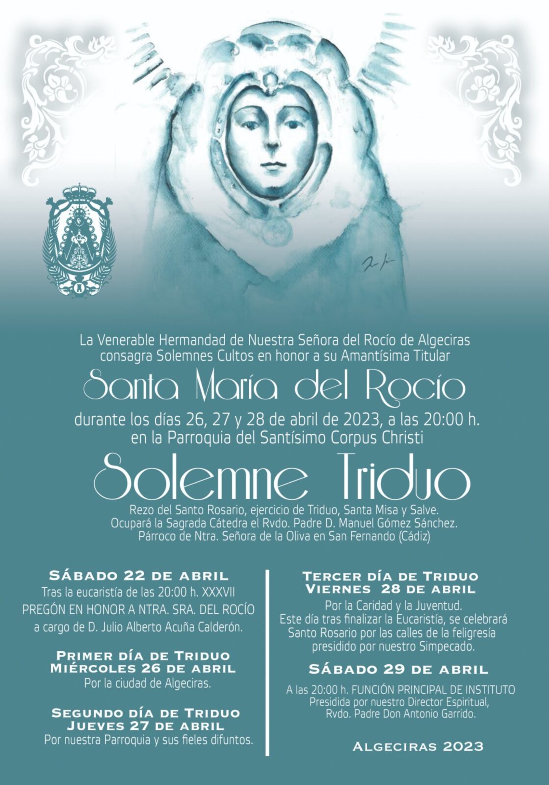 Solemne Triduo en honor a la Santísima Virgen del Rocío.