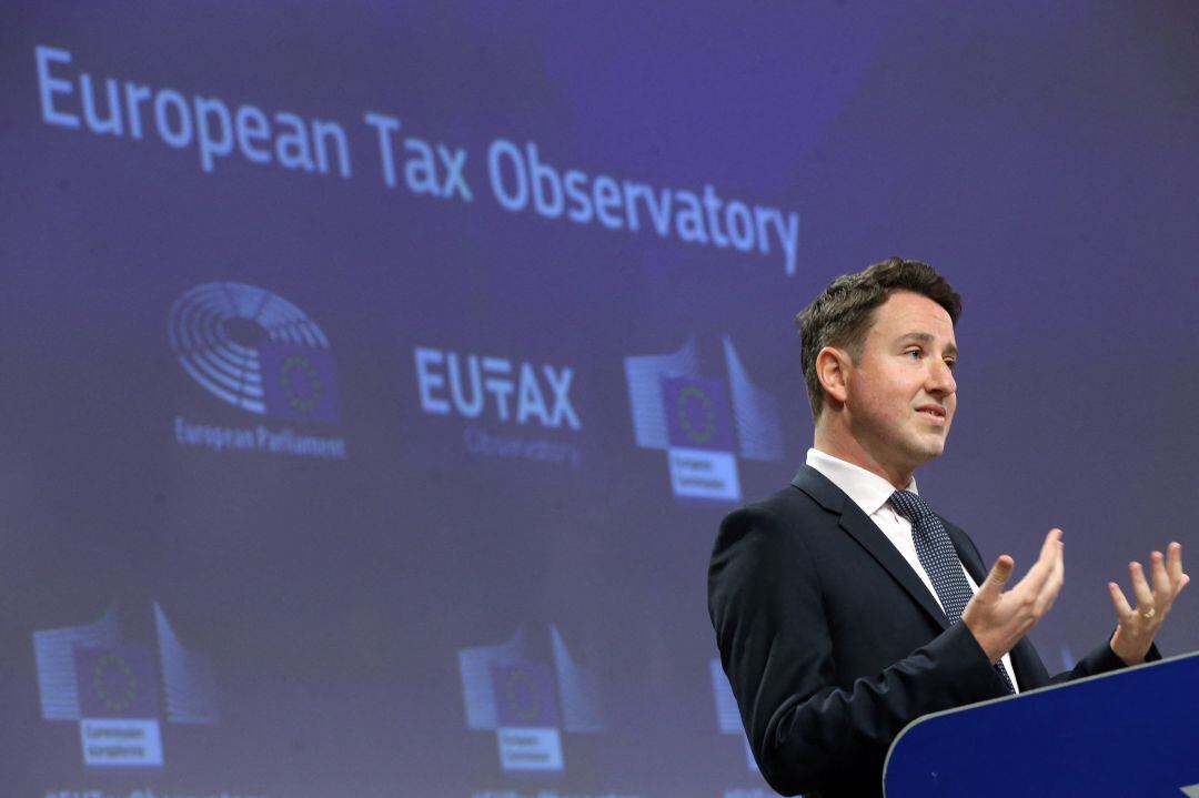 El economista francés Gabriel Zucman da una conferencia de prensa en el Tax Observatory el pasado 1 de junio.  