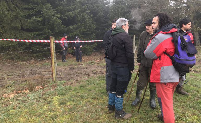 Voluntarios del dispositivo que ha hallado el cadáver de Jon Bárcena