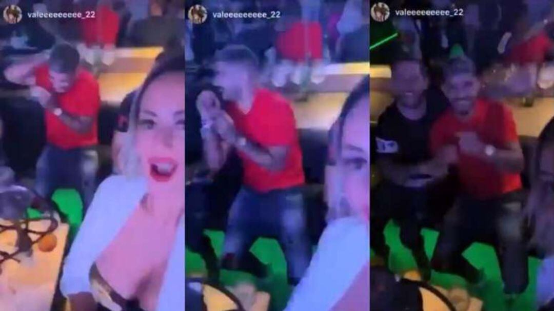 Capturas del vídeo donde se ve a Banega en la discoteca Mya