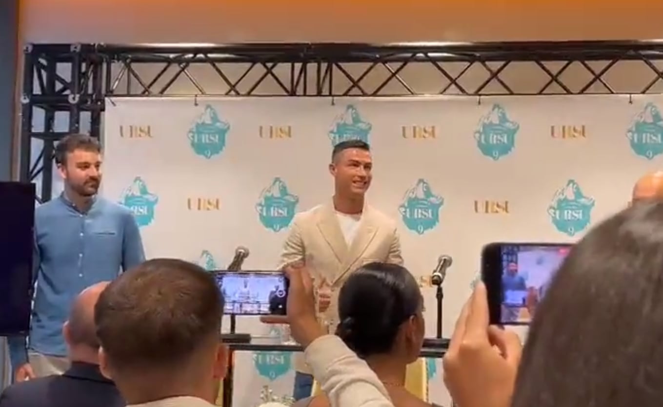 Cristiano Ronaldo, en la presentación de su marca de agua &#039;Ursu&#039;