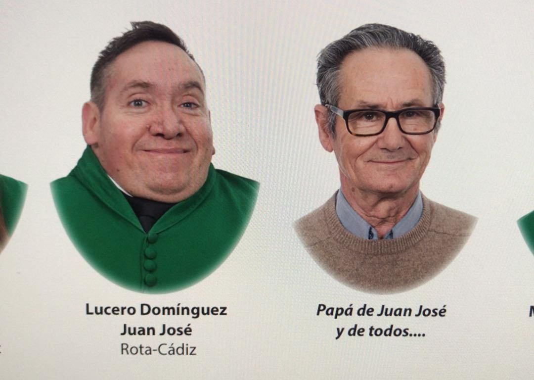 Juan José, junto a su padre, en la orla de su promoción