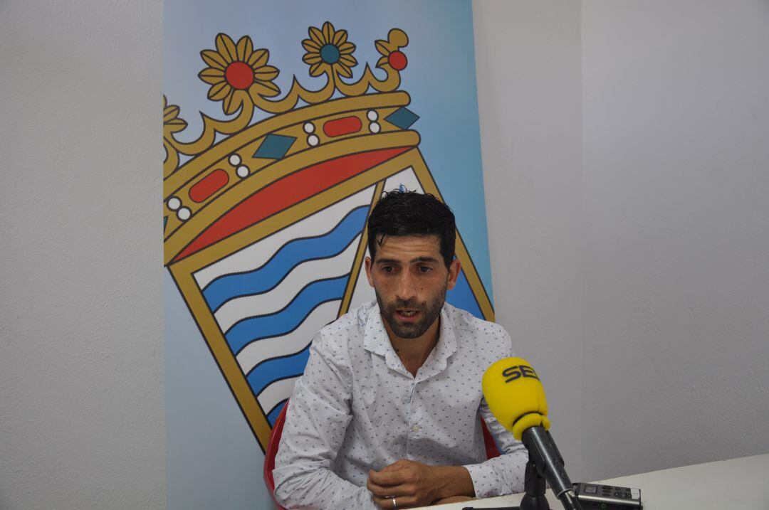 David Narváez, jugador del Xerez CD en rueda de prensa
