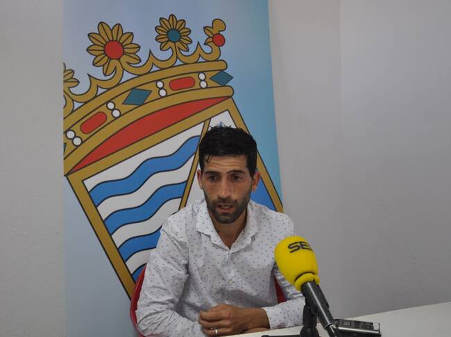 David Narváez, jugador del Xerez CD en rueda de prensa