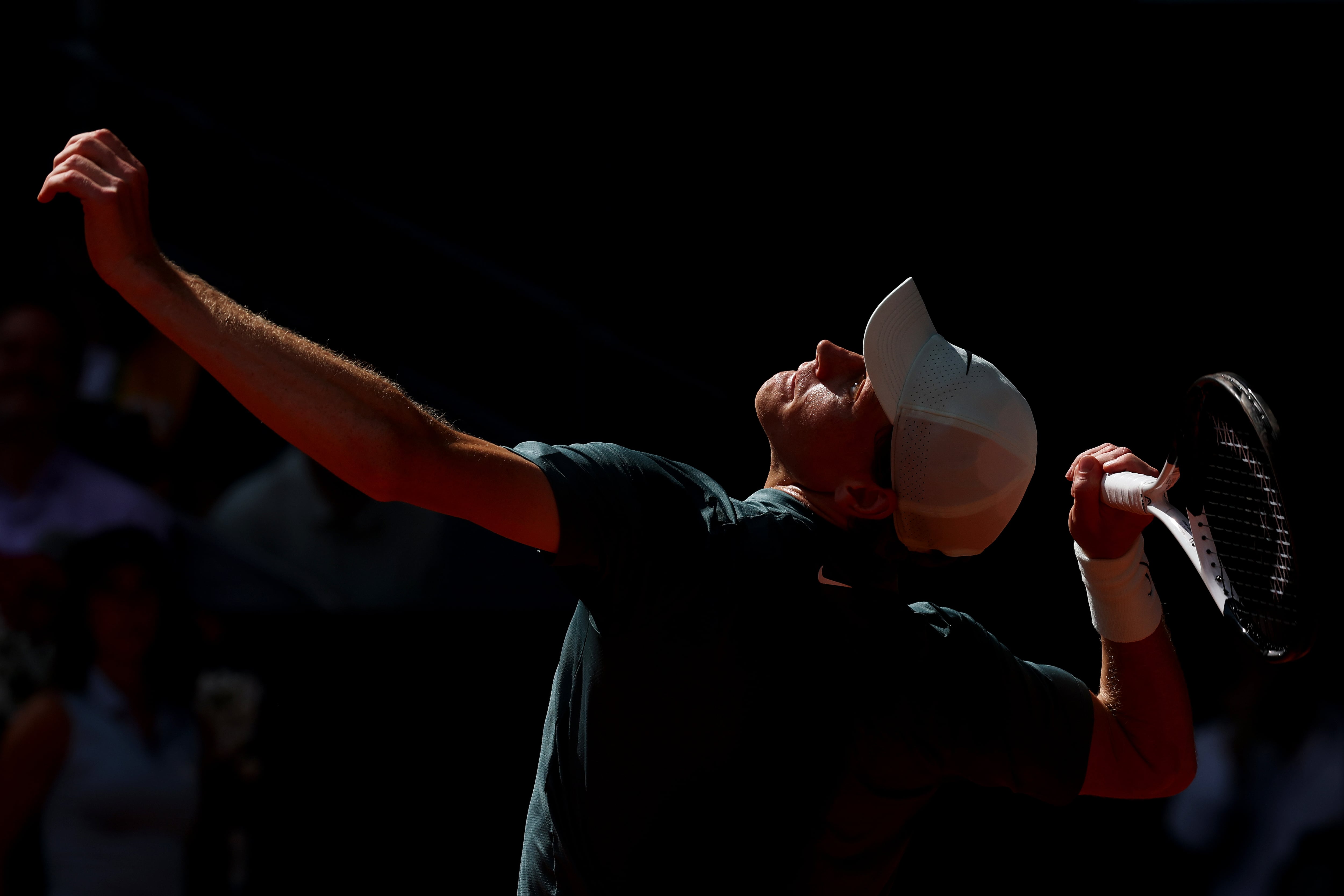 Jannik SInner, durante su partido ante Arthur FIls en el Mutua Madrid Open