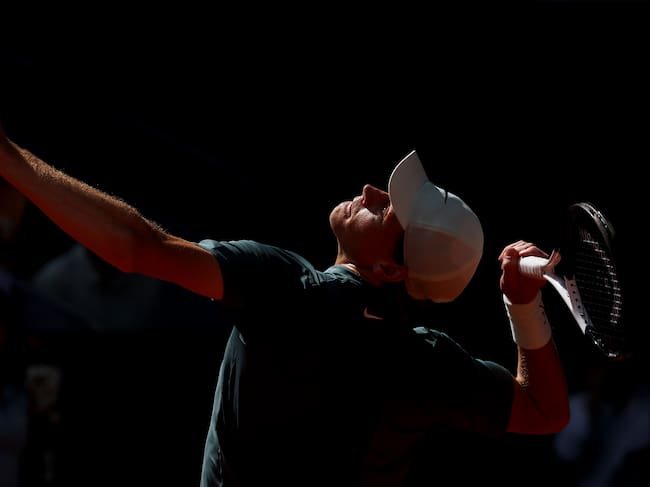 Jannik SInner, durante su partido ante Arthur FIls en el Mutua Madrid Open