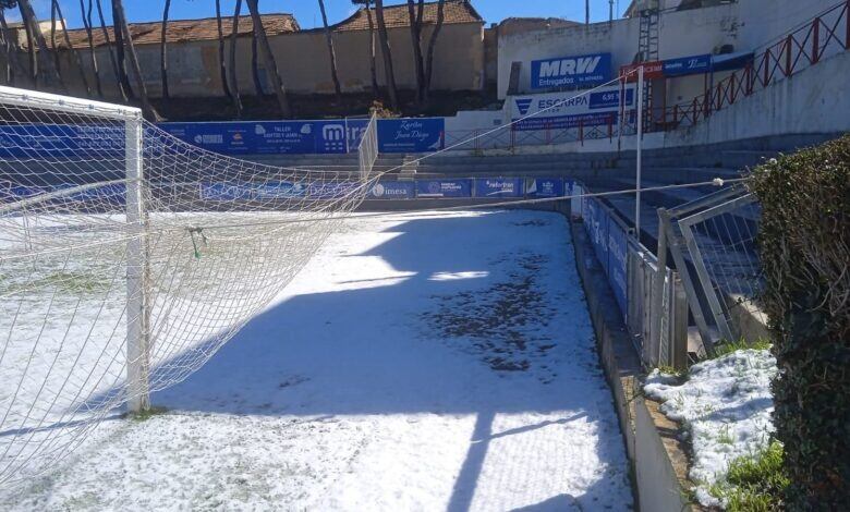 Nieve caída en el estadio