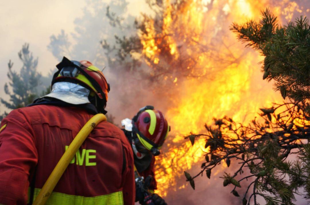 Efectivos de la UME trabajan en las labores de extinción del incendio de La Granja ECONOMIA EUROPA ESPAÑA POLÍTICA
 UME
 