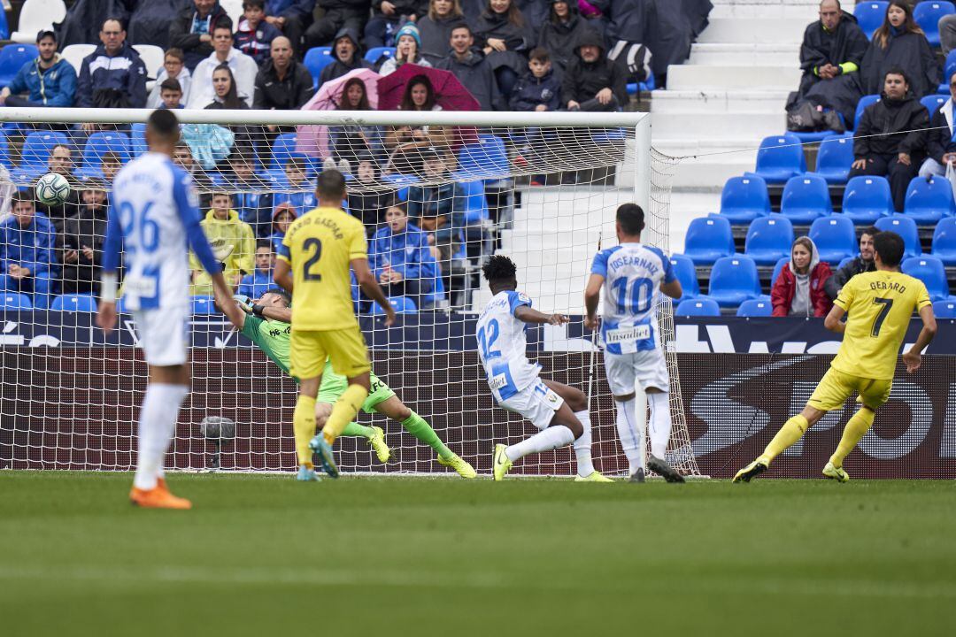 Gerard Moreno (7), en el gol anotado al Leganés en la primera vuelta.