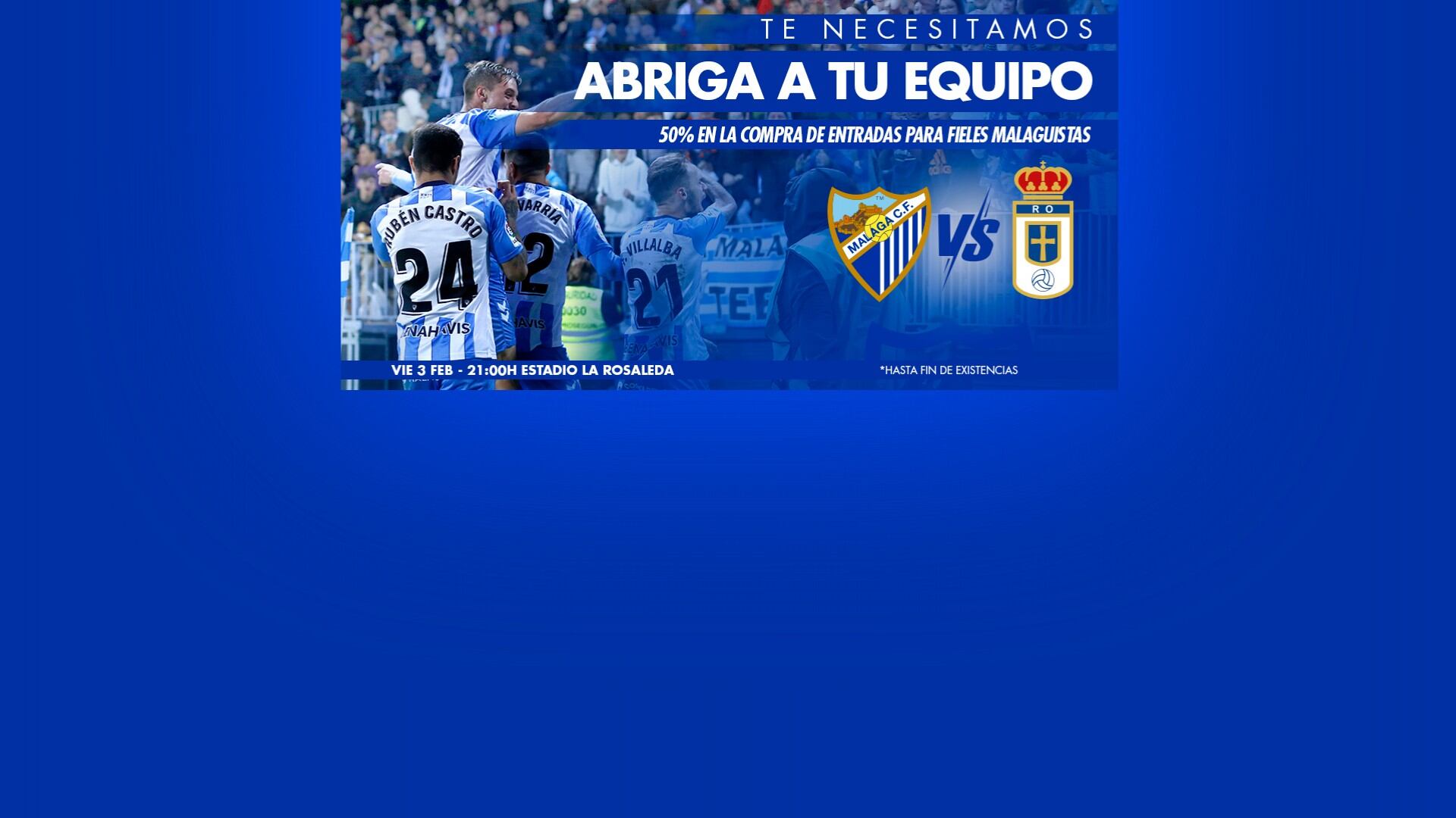 El Málaga promueve la iniciativa #AbrigaATuEquipo para el partido del viernes ante el Oviedo