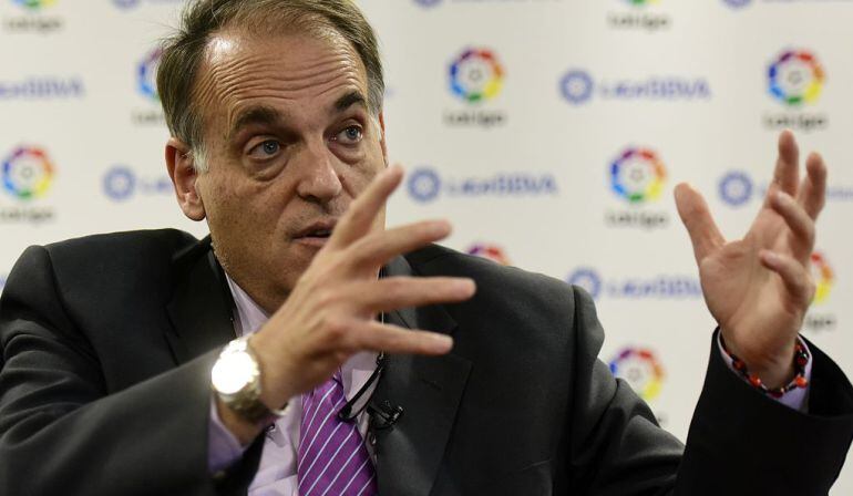 El presidente de la Liga Javier Tebas.