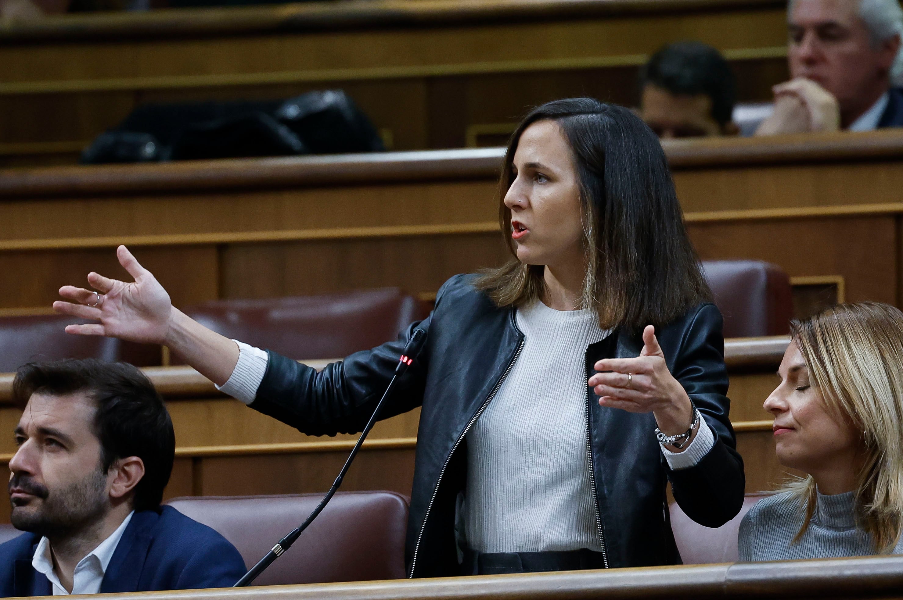 La diputada de Podemos Ione Belarra durante la sesión de control al Gobierno.