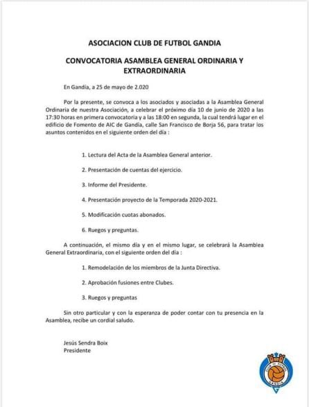 Convocatoria de la Asamblea General Ordinaria y Extraordinaria