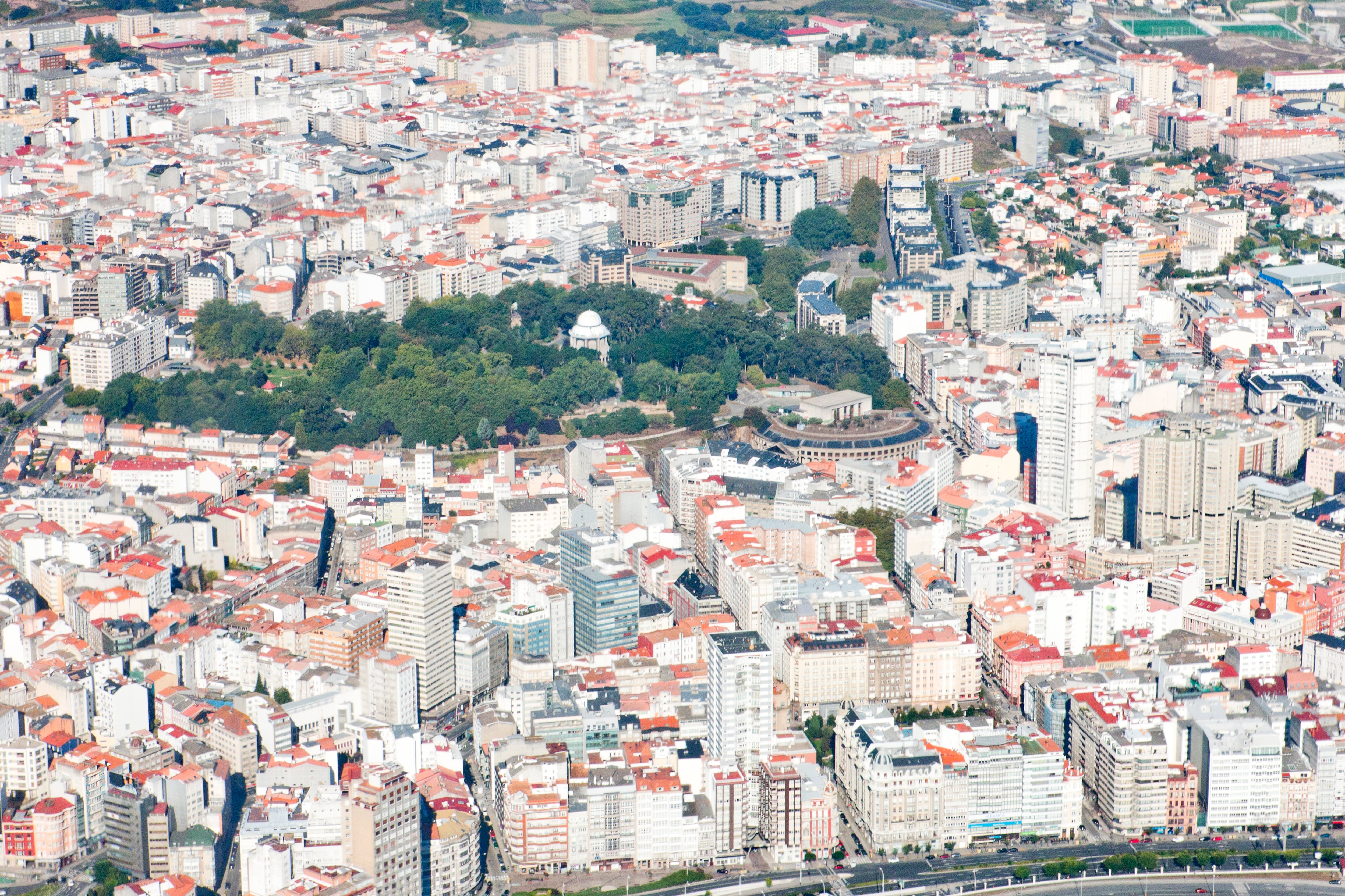 Aerial view of the city of A Coruña, Galicia (Spain).