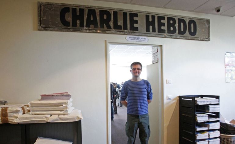 &#039;Charb&#039;, en la redacción de &#039;Charlie Hebdo&#039;.