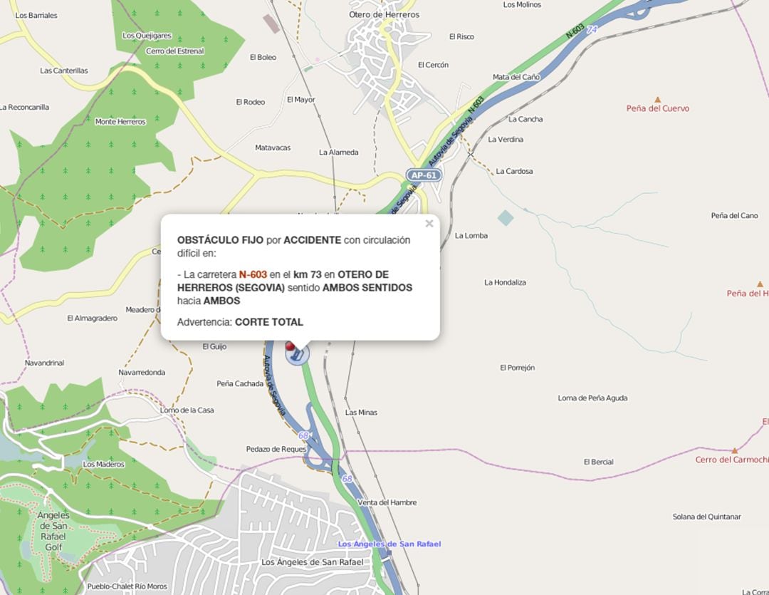 Información de la ubicación del accidente en la web de DGT