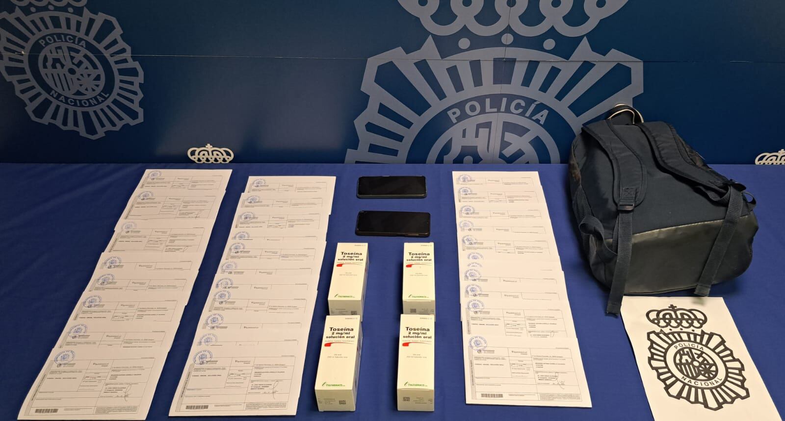 Recetas falsificadas y medicamentos incautados