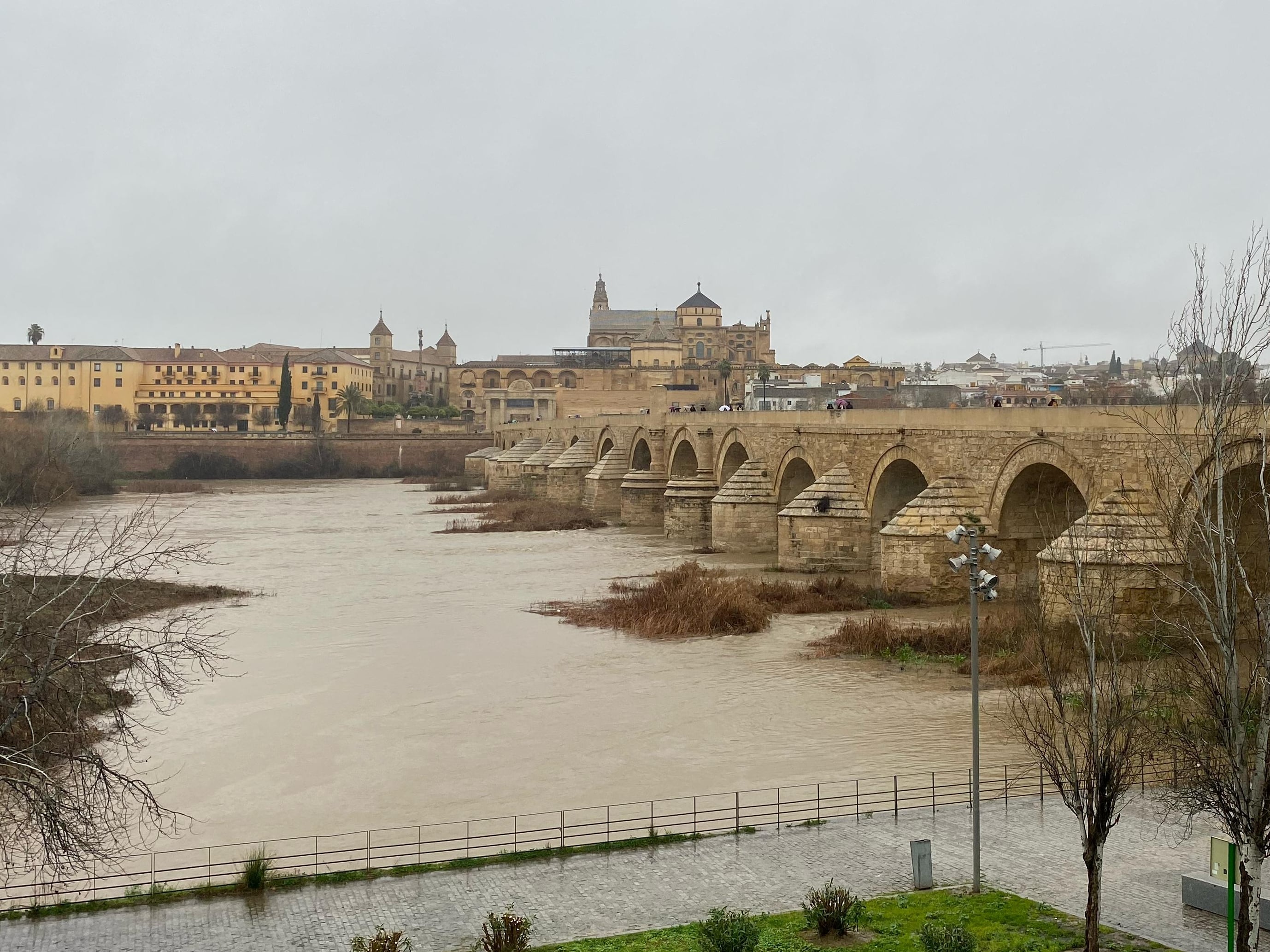 Así baja el Guadalquivir a su paso por Córdoba tras el paso de la Borrasca Karlotta