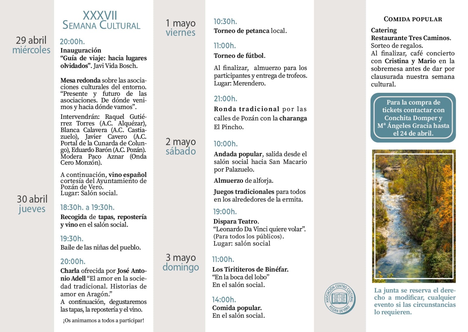 Programación en Pozán de Vero por la Semana Cultural de 2026