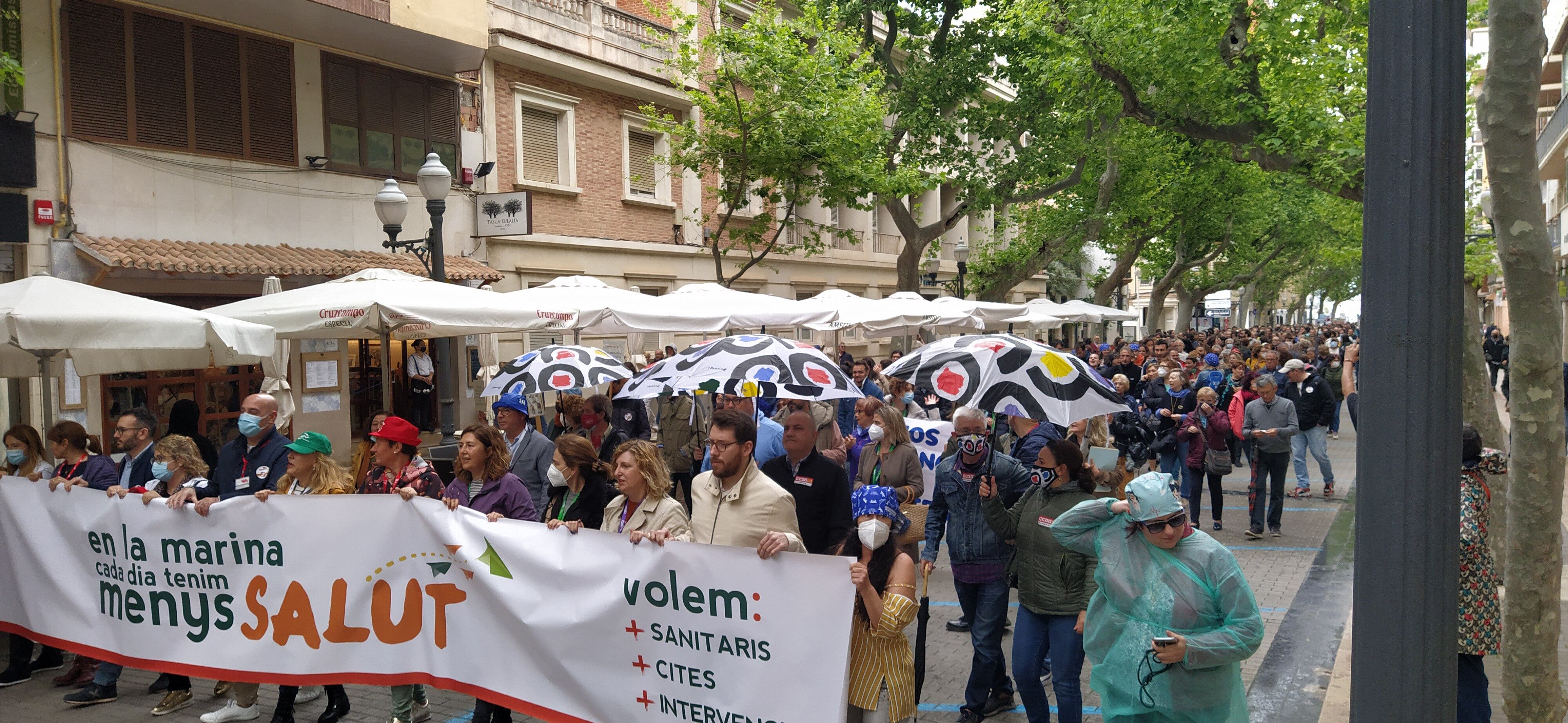 Manifestación de profesionales sanitarios de la Marina Alta.