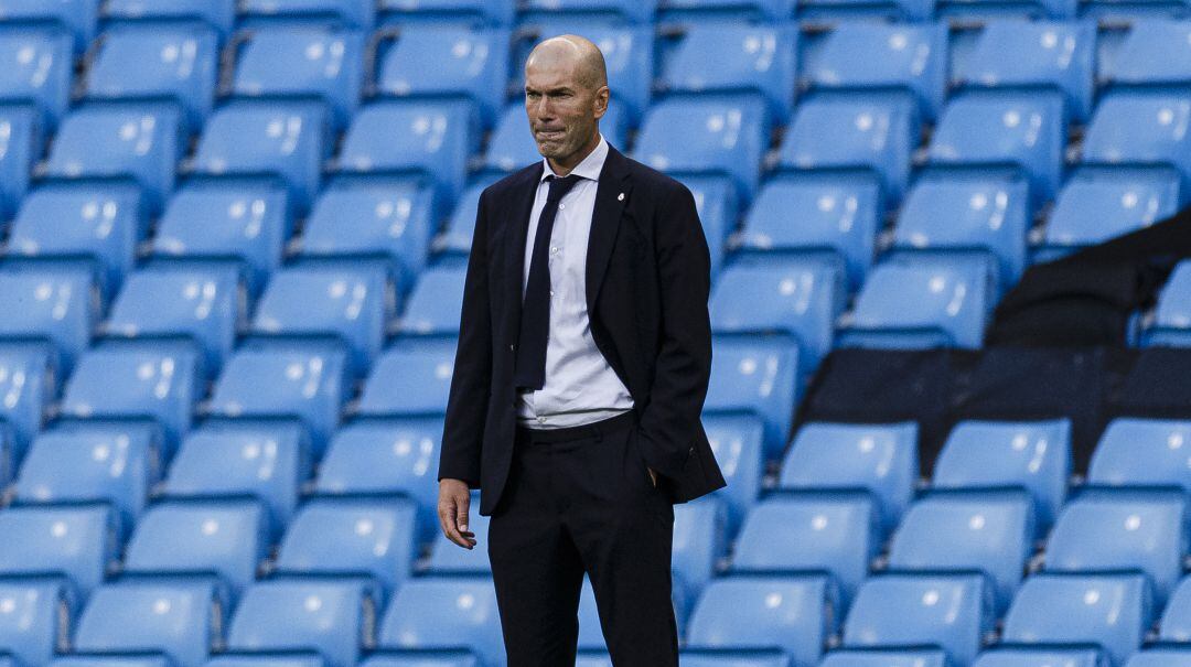 Zidane, durante el partido contra el Manchester City. 