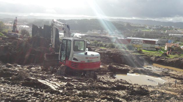 Obras para construir el centro social de Arteixo