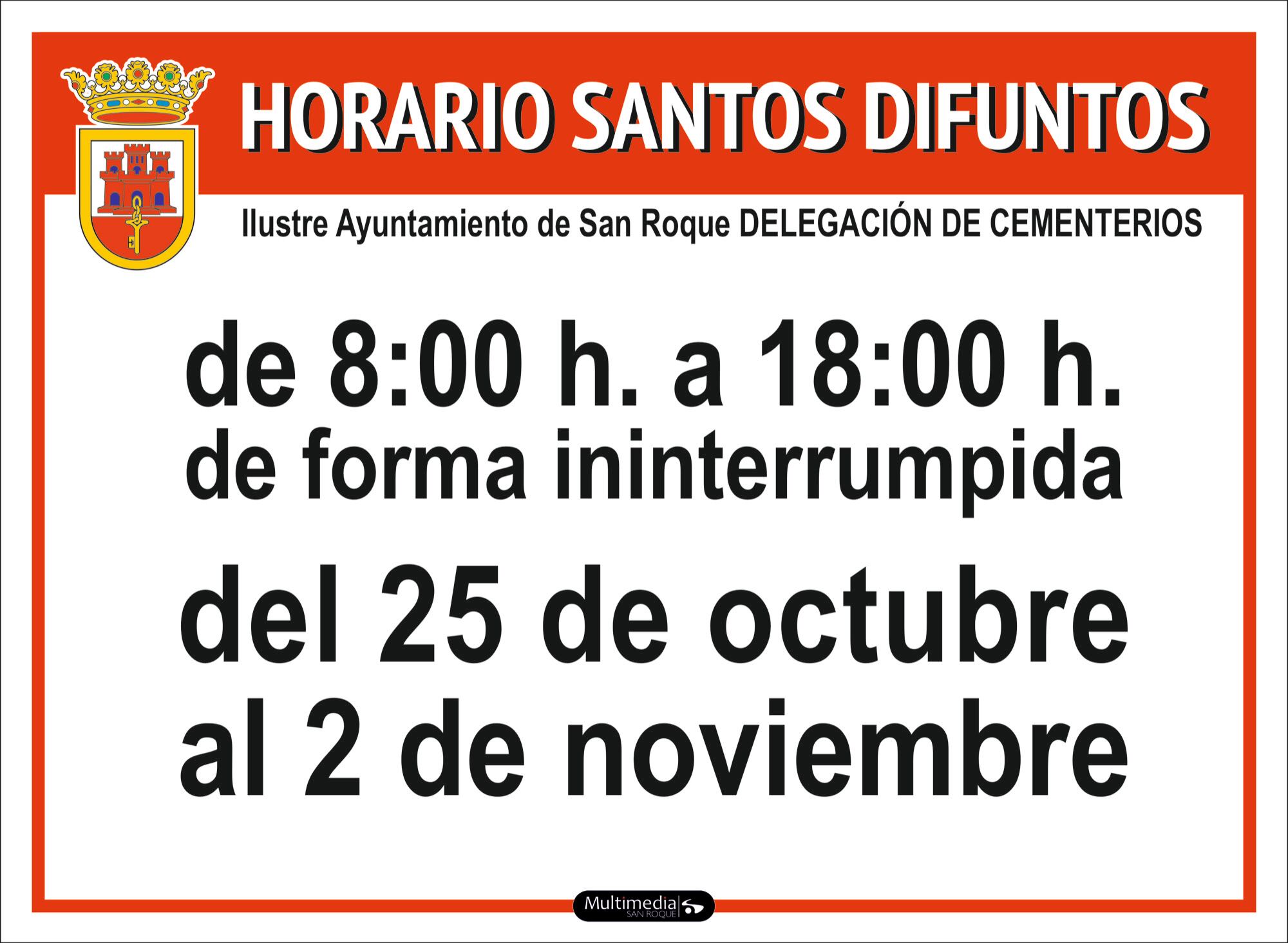 Horarios en los cementerios de San Roque para Tosantos