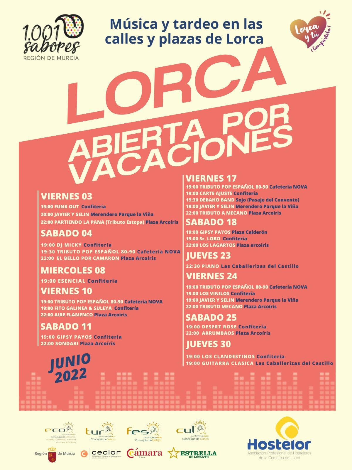 Cartel de Lorca Abierta por Vacacione