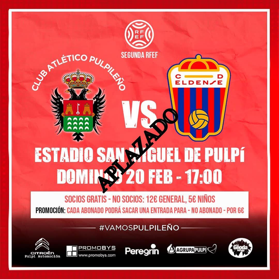 Aplazado el partido Atl. Pulpileño - Eldense