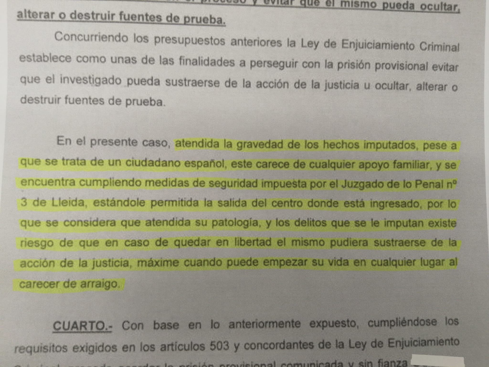 Fragment de l'aute judicial