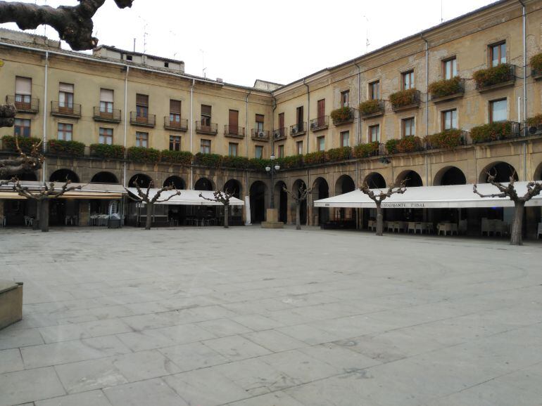 Zona de la Plaza de Navarra donde se va a instalar la pista de hielo sintético