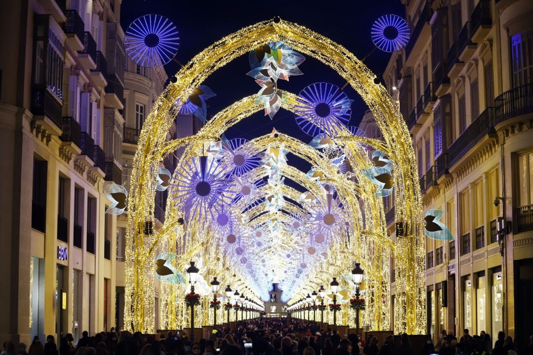 Inauguración de las luces navideñas en la céntrica calle Larios de Málaga.