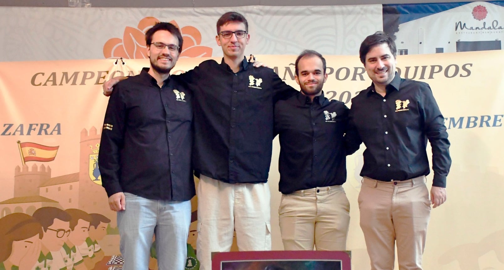 Equipo de Xadrez Ourense que alcanzó la 4ª posición en Zafra