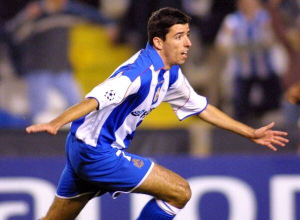 Roy Makaay en un partido de Champions con el Deportivo