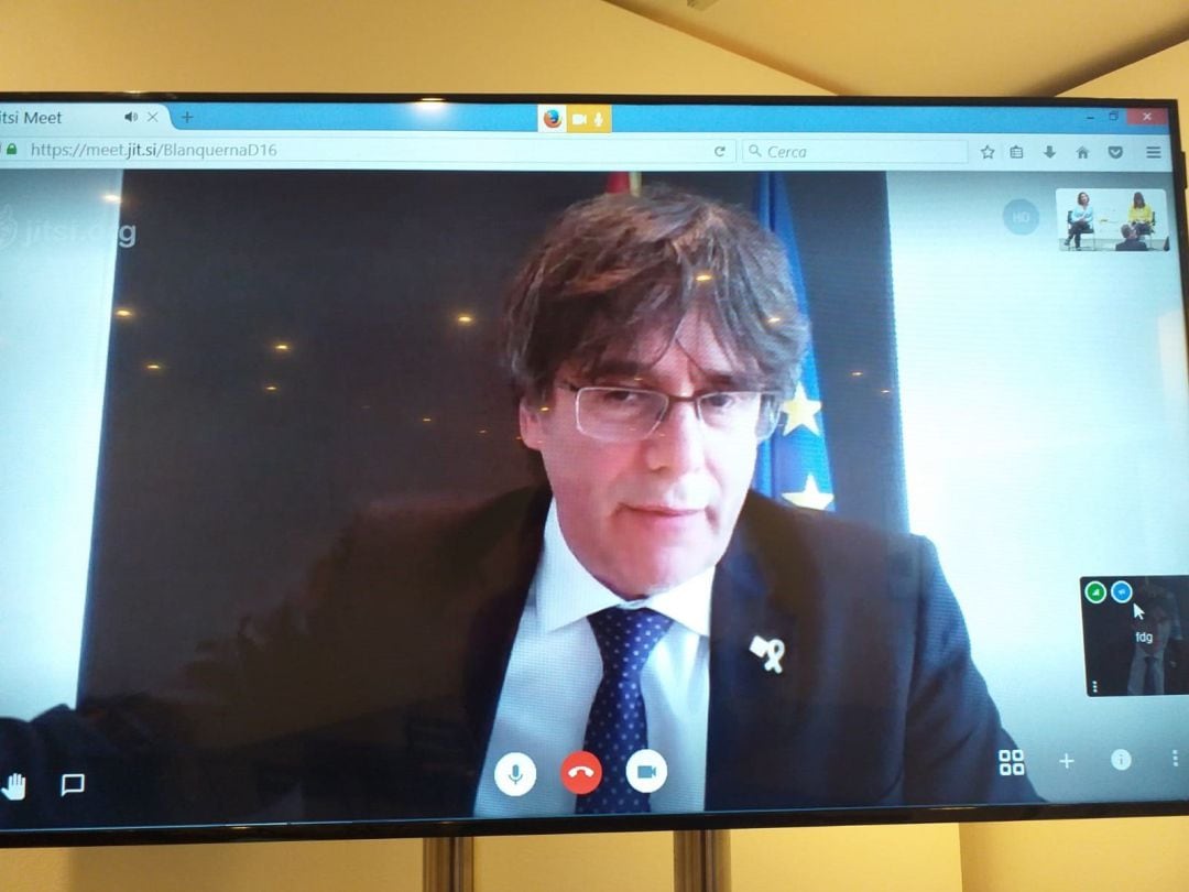 Intervención de Carles Puigdemont por videoconferencia (imagen de archivo)