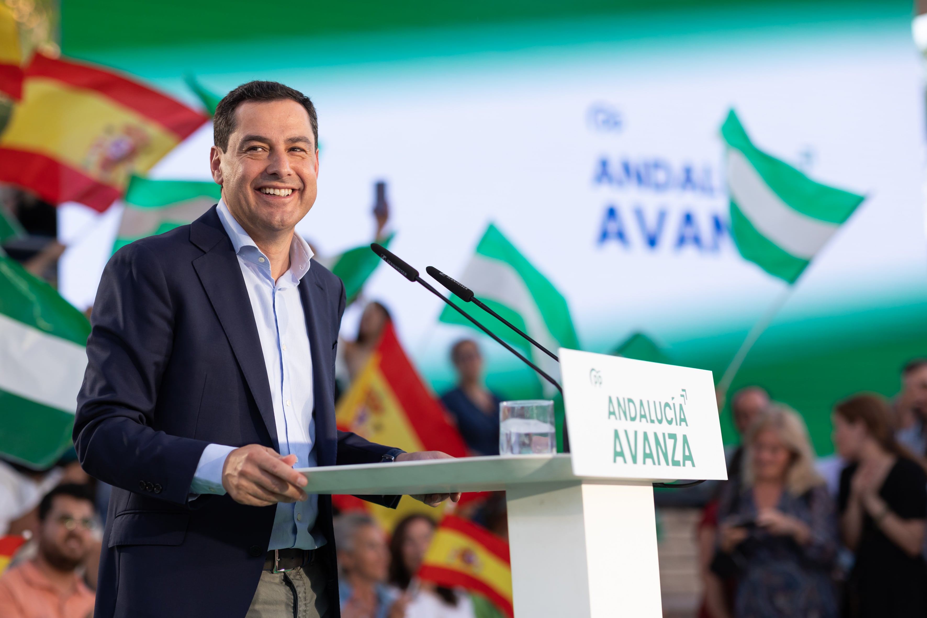 El presidente del PP andaluz y candidato a la Presidencia de la Junta de Andalucía, Juanma Moreno. EFE/Carlos Díaz