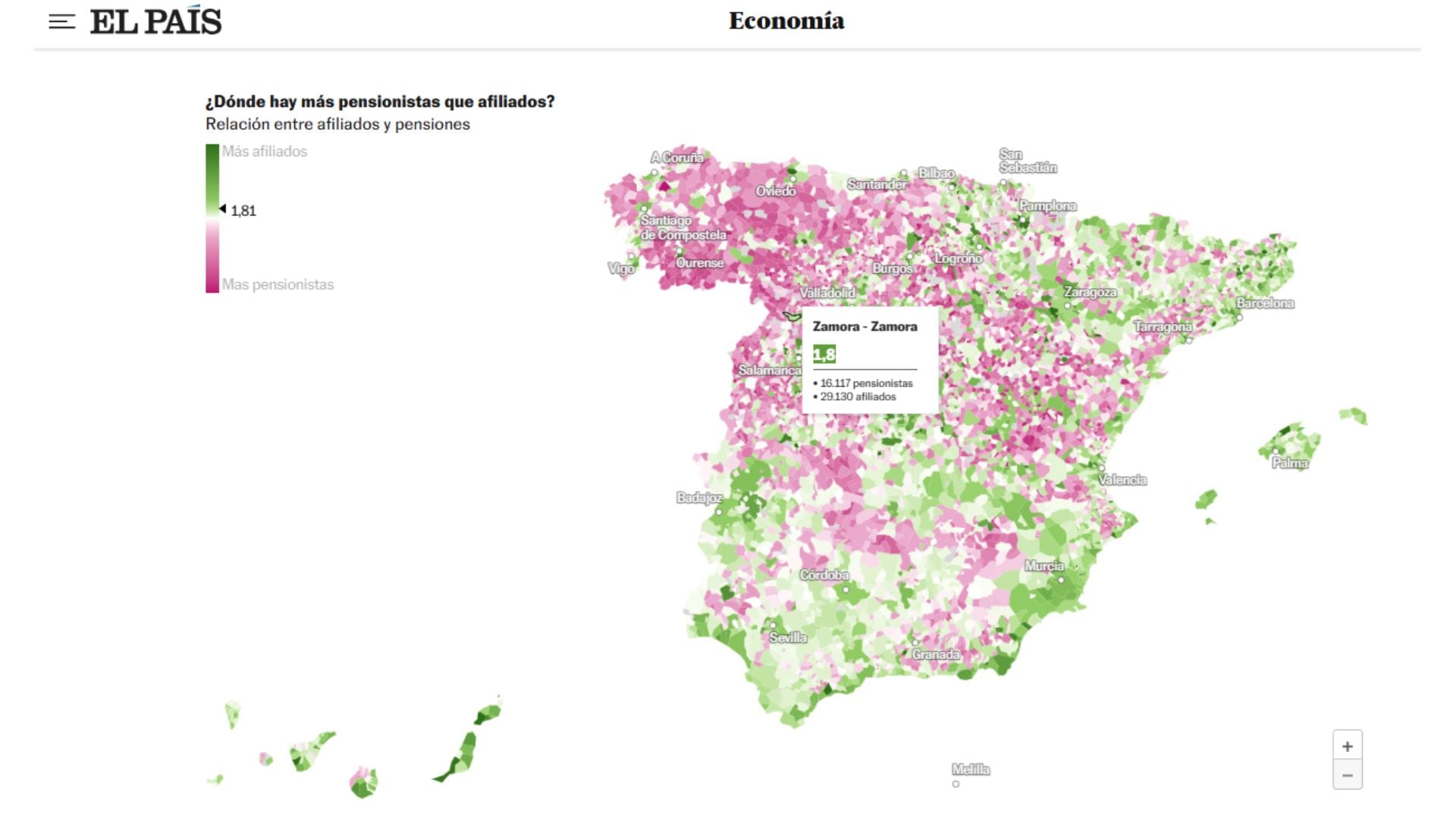 La España de los trabajadores y la de los jubilados: 30 provincias tienen menos de dos cotizantes por pensionista