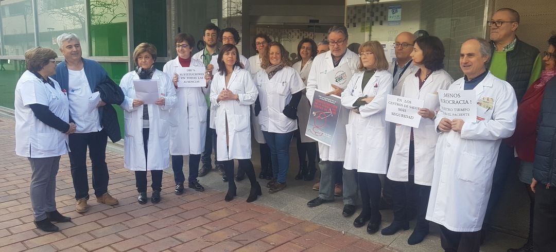 Una de las protestas de este jueves, en el Centro de Salud Zona 8 de Albacete