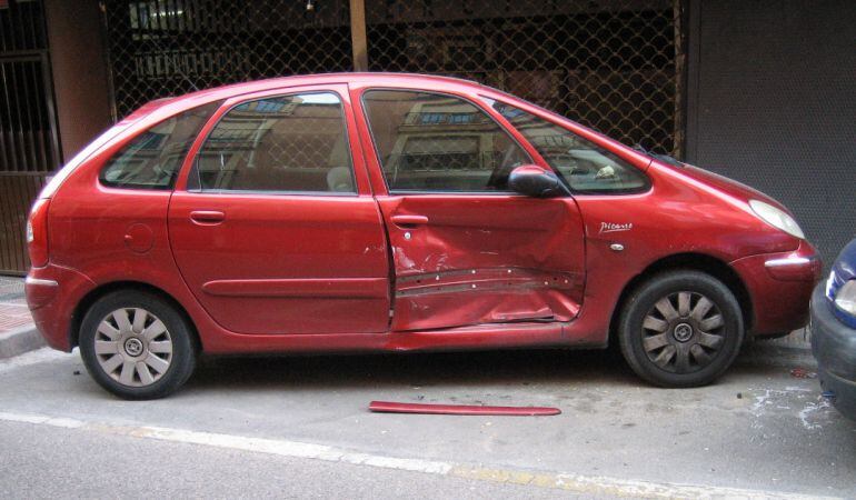 Uno de los coches afectados