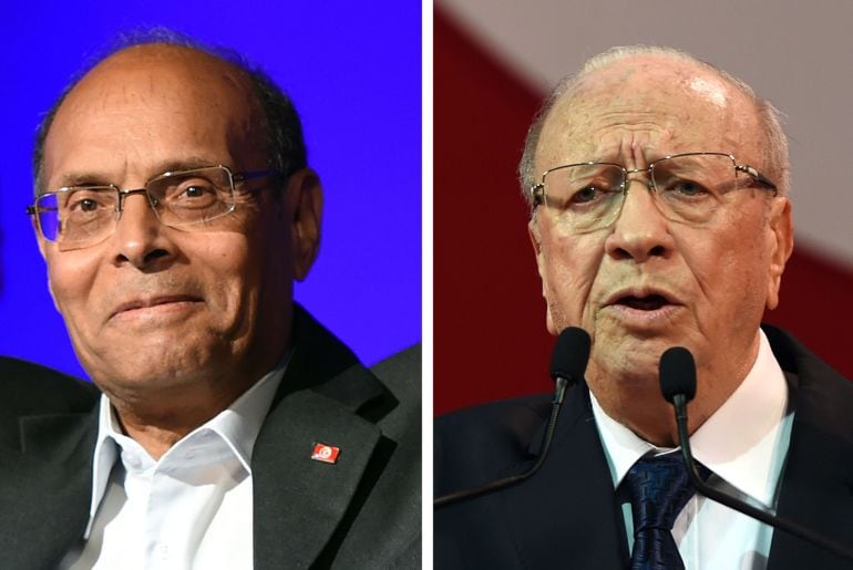 Moncef Marzouki (izquierda), de 69 años, ex presidente y defensor de los derechos humanos. Beji Caid Essebsi (derecha), de 87 años, líder del partido Nida Tunis