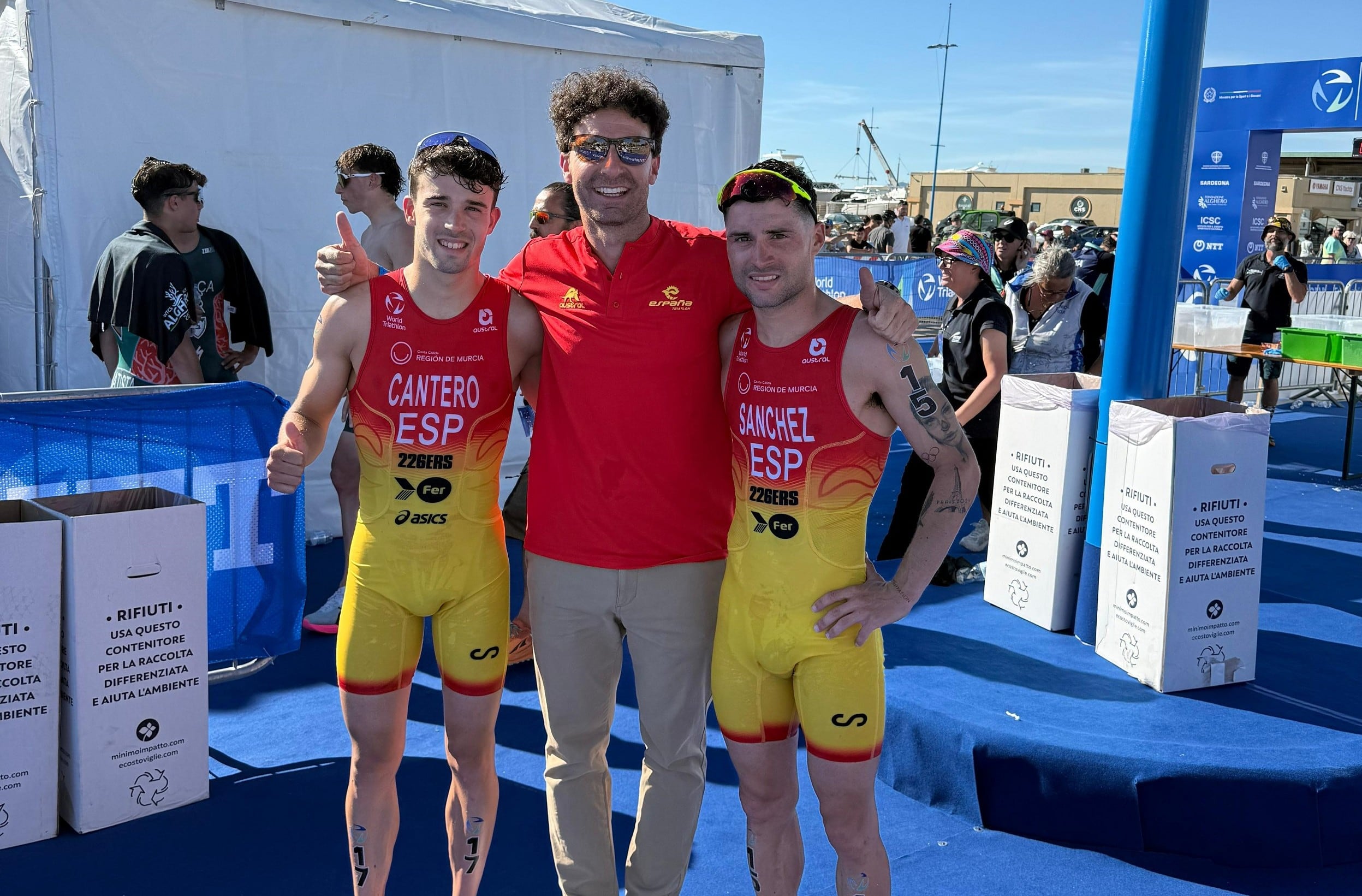 David Cantero, Roberto Cejuela y Roberto Sánchez Mantecón, en L'Alguer