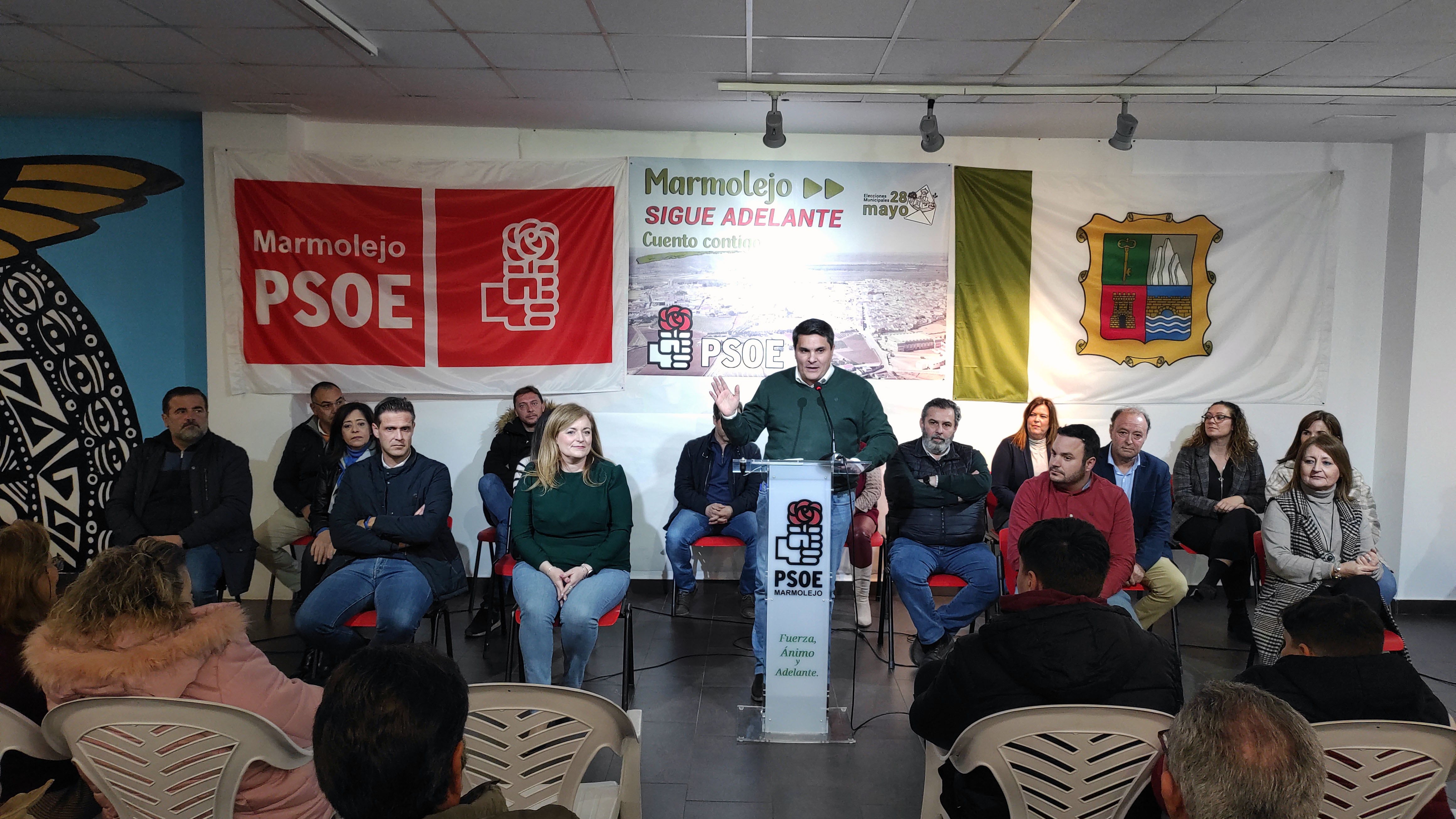 Asamblea del PSOE de Marmolejo para configurar la lista a las elecciones municipales de mayo.