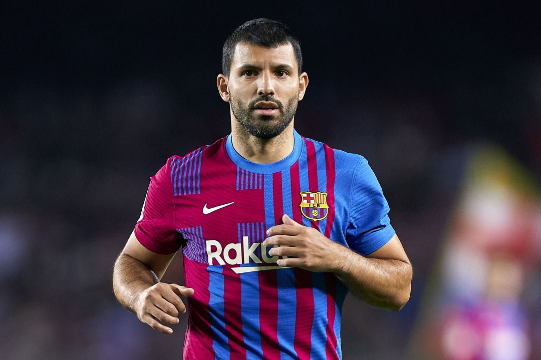 Agüero, durante su último partido con el Barcelona