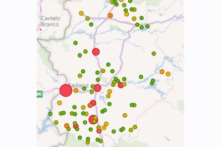 Poblaciones con mayor incidencia de Covid en Extremadura