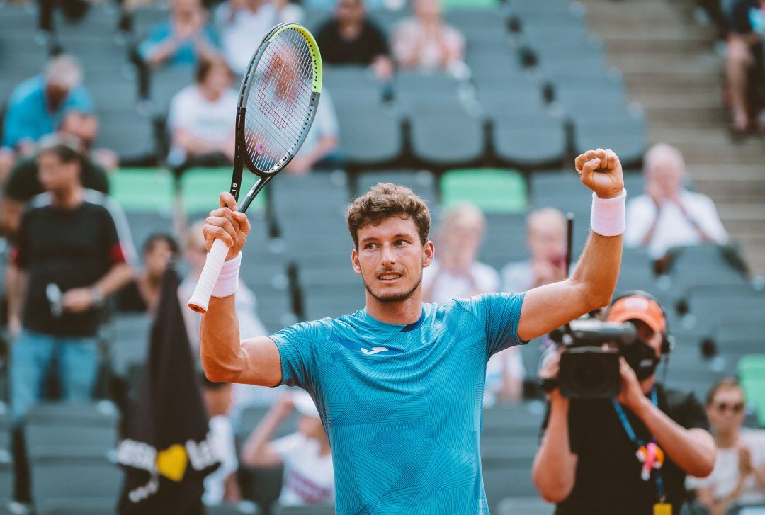 Carreño celebrando una victoria.