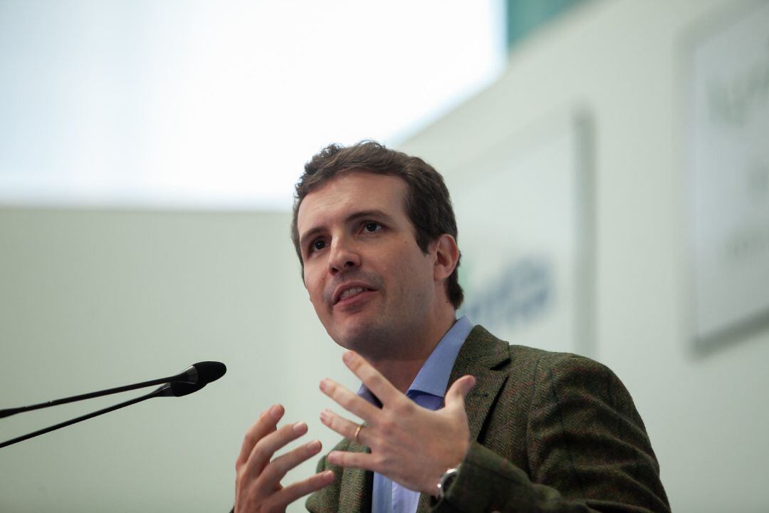 En Jerez de la Frontera (Cádiz), el presidente del PP, Pablo Casado.